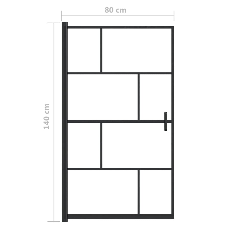 Douchewand Esg Zwart 80 x 140 cm