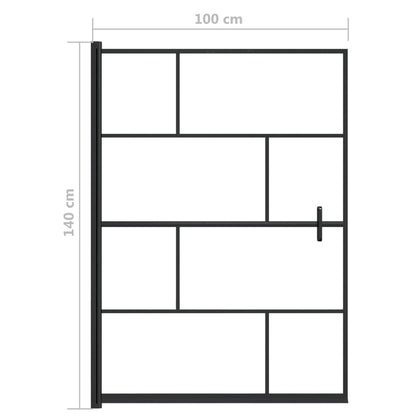 Douchewand Esg Zwart 100 x 140 cm