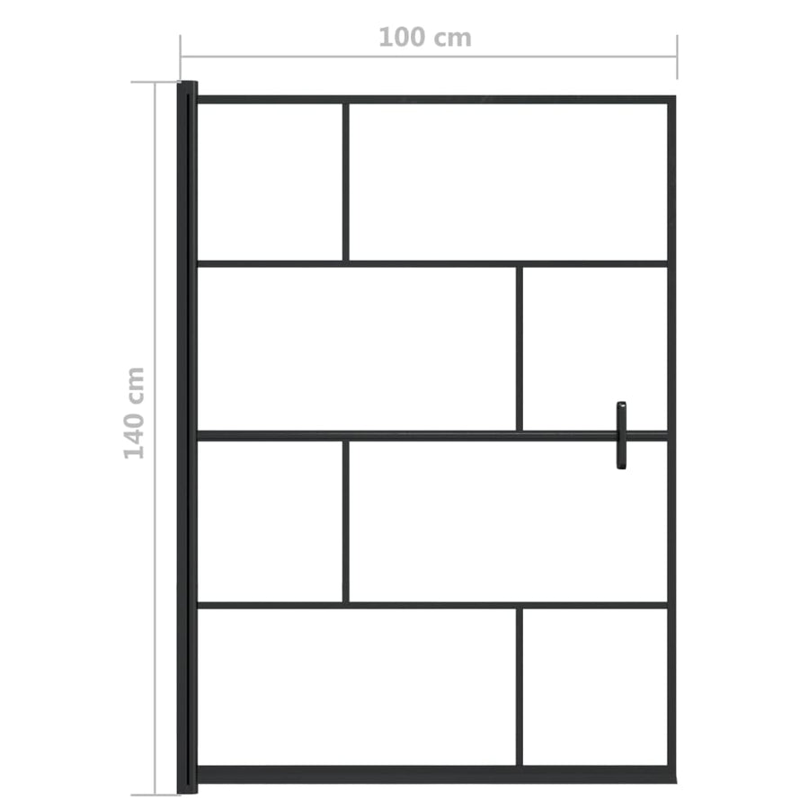 Douchewand Esg Zwart 100 x 140 cm