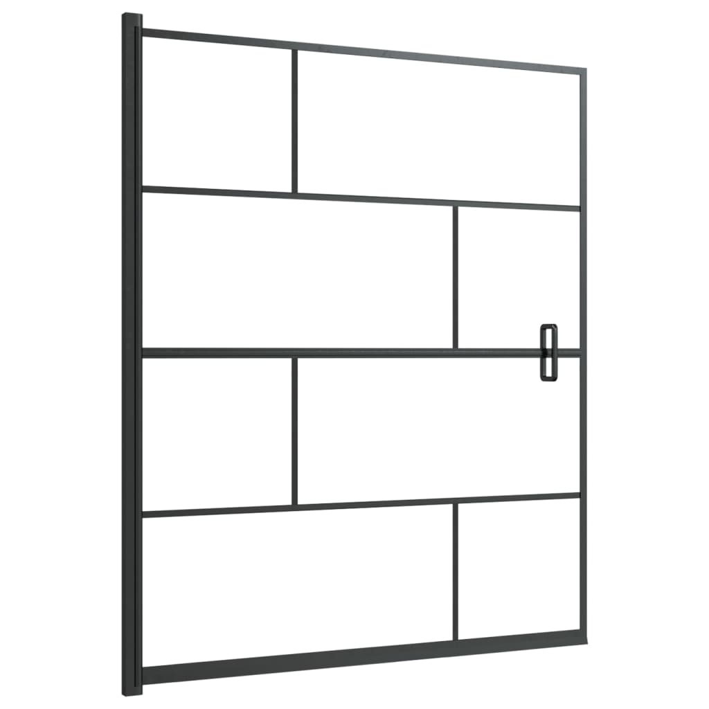 Douchewand 116x140 cm ESG zwart 116 x 140 cm