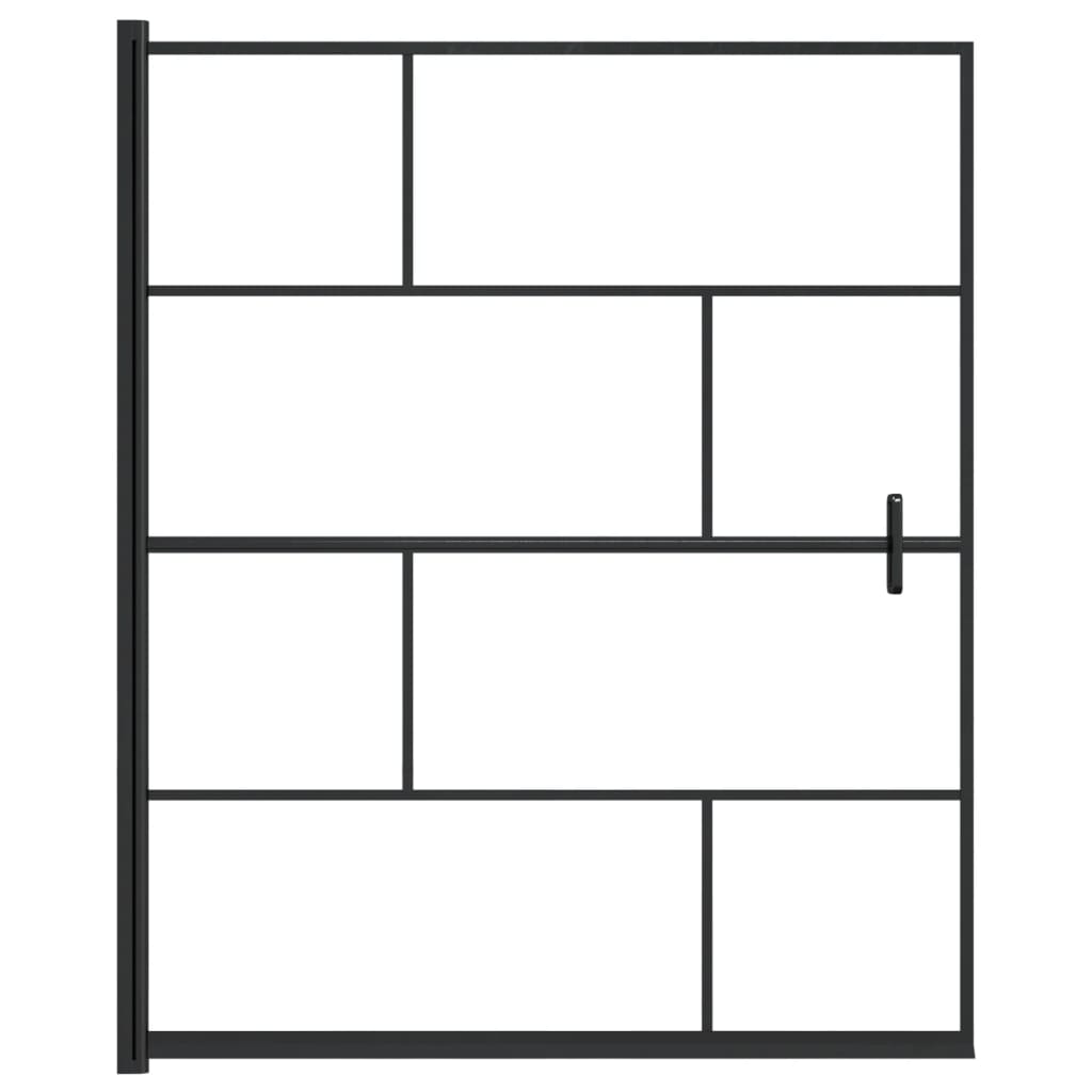 Douchewand 116x140 cm ESG zwart 116 x 140 cm