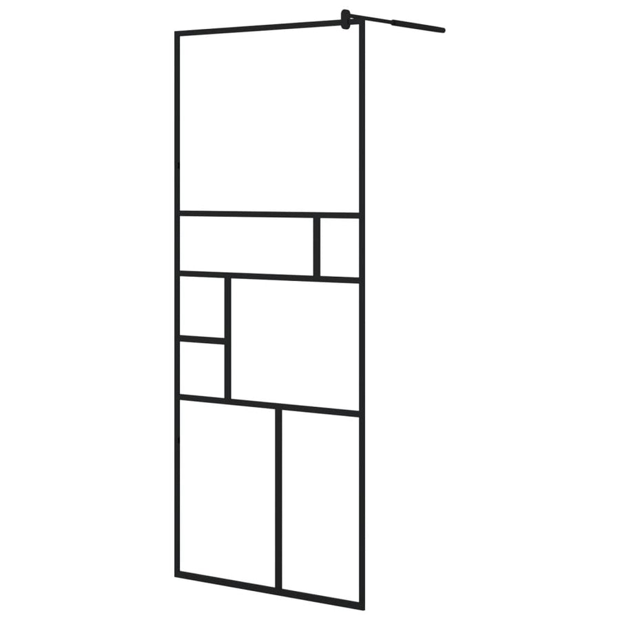 Inloopdouchewand Esg-Glas Transparant En 80 x 195 cm Zwart
