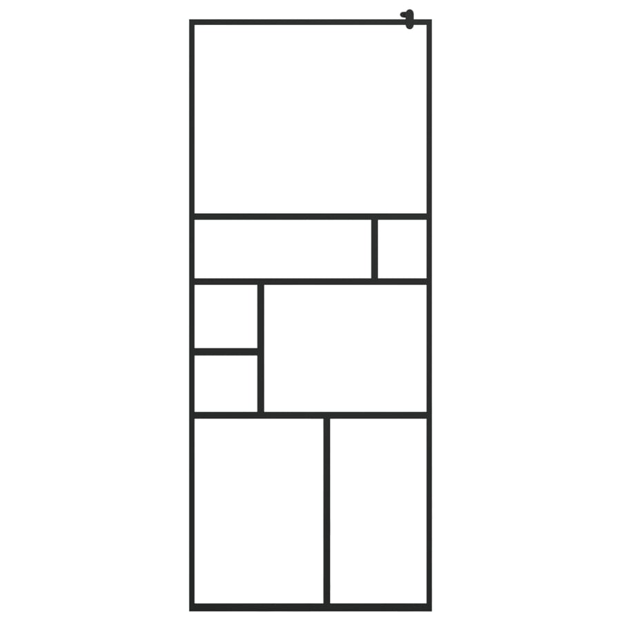 Inloopdouchewand Esg-Glas Transparant En 80 x 195 cm Zwart