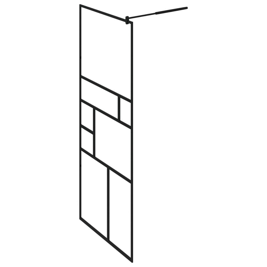 Inloopdouchewand Esg-Glas Transparant En 80 x 195 cm Zwart