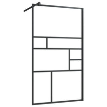 Inloopdouchewand 90x195 cm ESG-glas transparant en zwart 90 x 195 cm Zwart