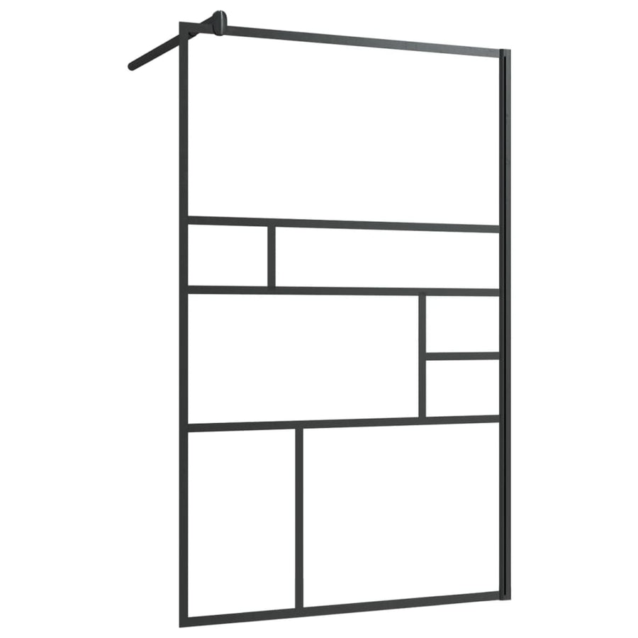 Inloopdouchewand Esg-Glas Transparant En 100 x 195 cm Zwart