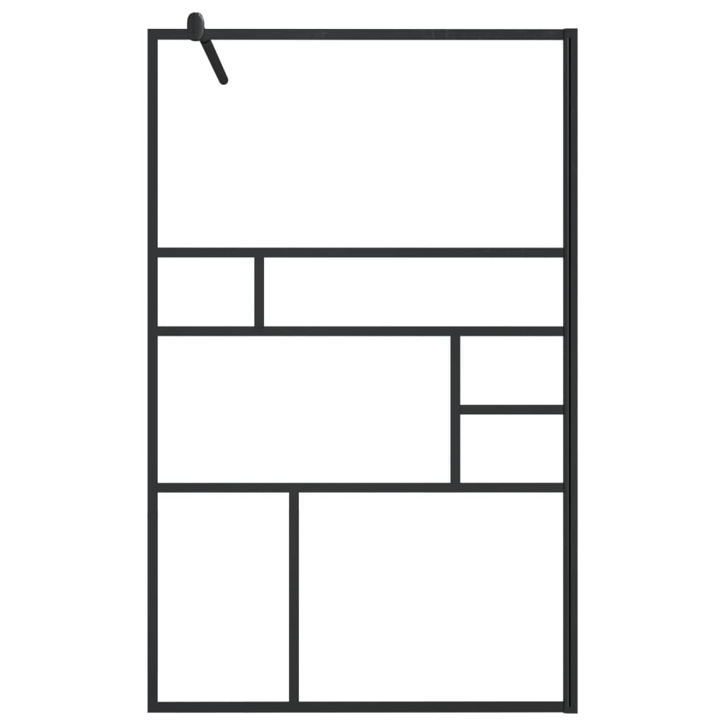 Inloopdouchewand Esg-Glas Transparant En 100 x 195 cm Zwart
