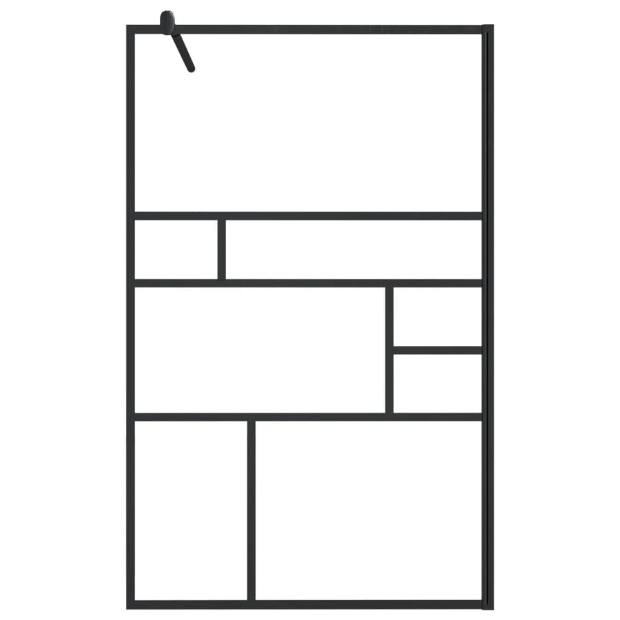 Inloopdouchewand Esg-Glas Transparant En 100 x 195 cm Zwart