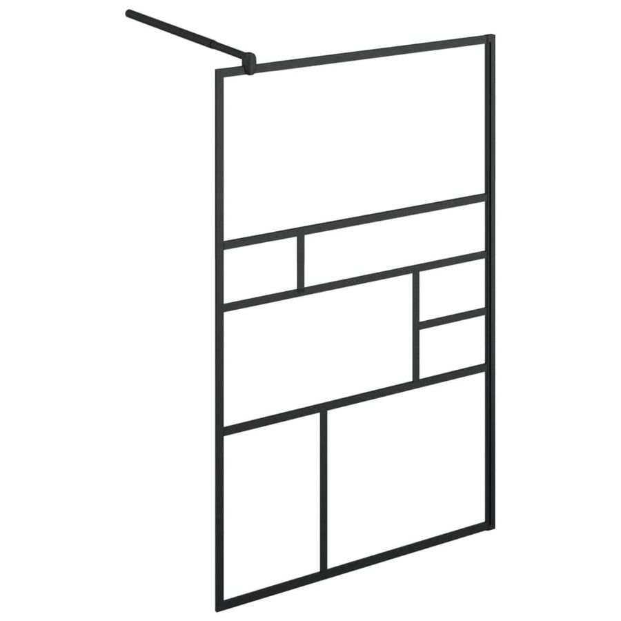 Inloopdouchewand Esg-Glas Transparant En 100 x 195 cm Zwart