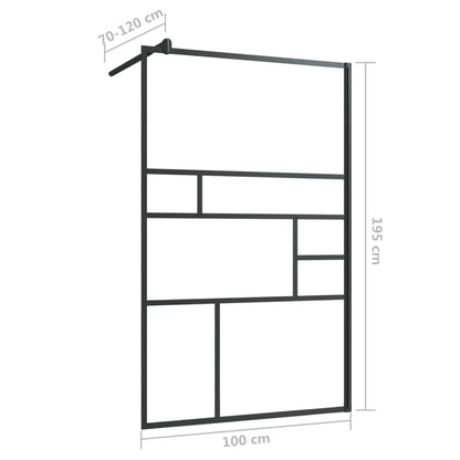 Inloopdouchewand Esg-Glas Transparant En 100 x 195 cm Zwart