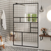 Inloopdouchewand 100x195 cm ESG-glas transparant zwart