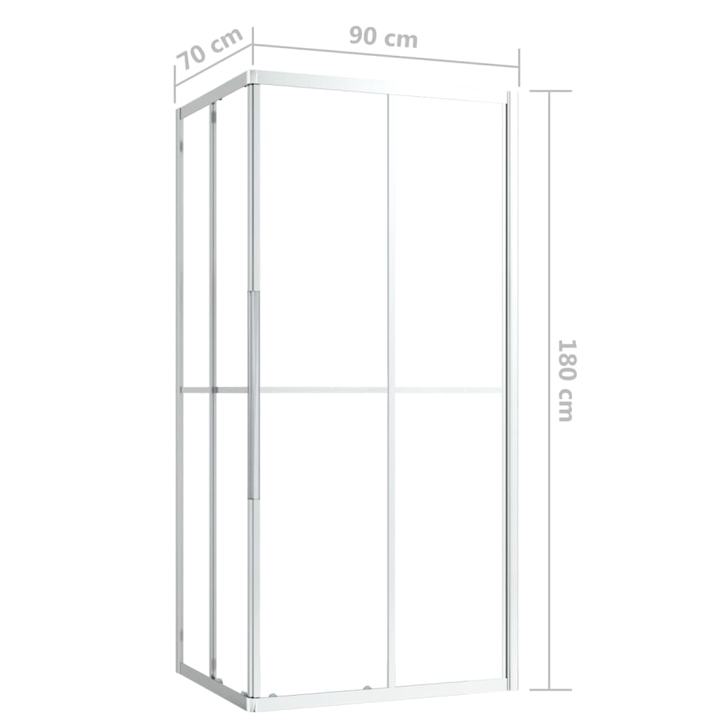 Douchecabine 90x70x180 cm ESG 90 x 70 x 180 cm Zilver