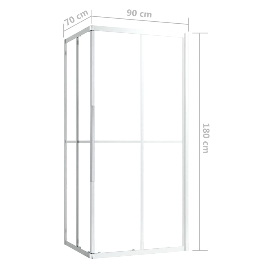 Douchecabine 90x70x180 cm ESG 90 x 70 x 180 cm Zilver