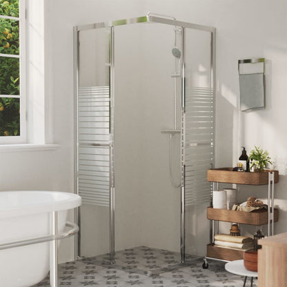 Douchecabine 80x80x180 cm ESG 80 x 80 x 180 cm Zilver en wit Doorzichtig