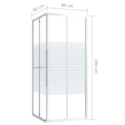 Douchecabine 80x80x180 cm ESG 80 x 80 x 180 cm Zilver en wit Doorzichtig