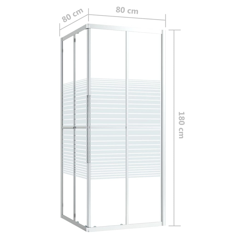 Douchecabine 80x80x180 cm ESG 80 x 80 x 180 cm Zilver en wit Doorzichtig