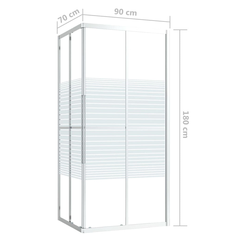 Douchecabine 90x70x180 cm ESG 90 x 70 x 180 cm Zilver en wit Doorzichtig
