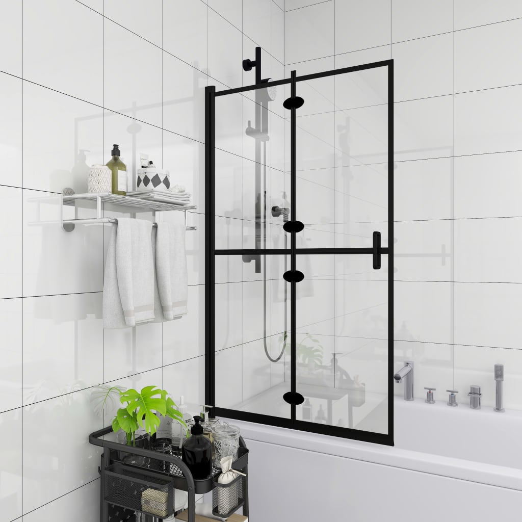 Douchewand Inklapbaar 100X140 Cm Esg Zwart