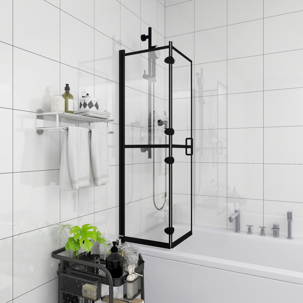 Douchewand Inklapbaar 100X140 Cm Esg Zwart