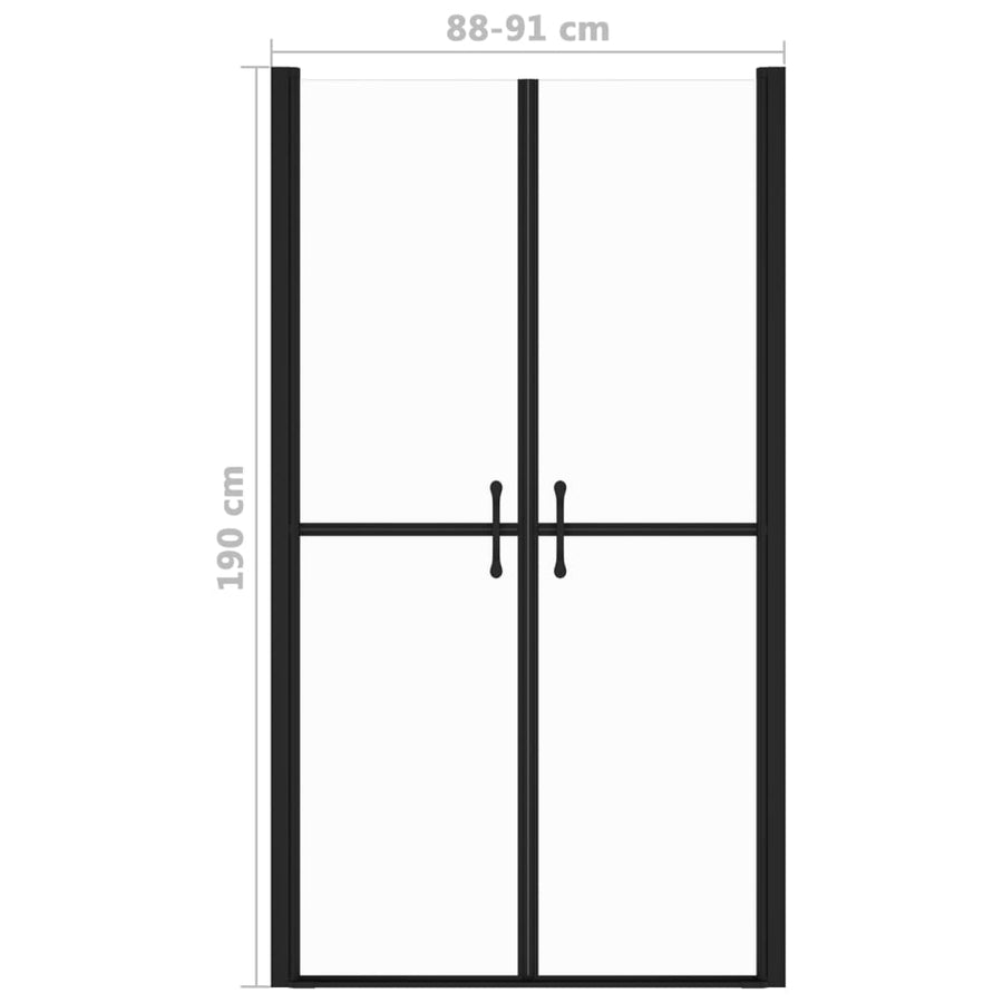 Douchedeur (88-91)x190 cm ESG transparant 91 x 190 cm Zwart