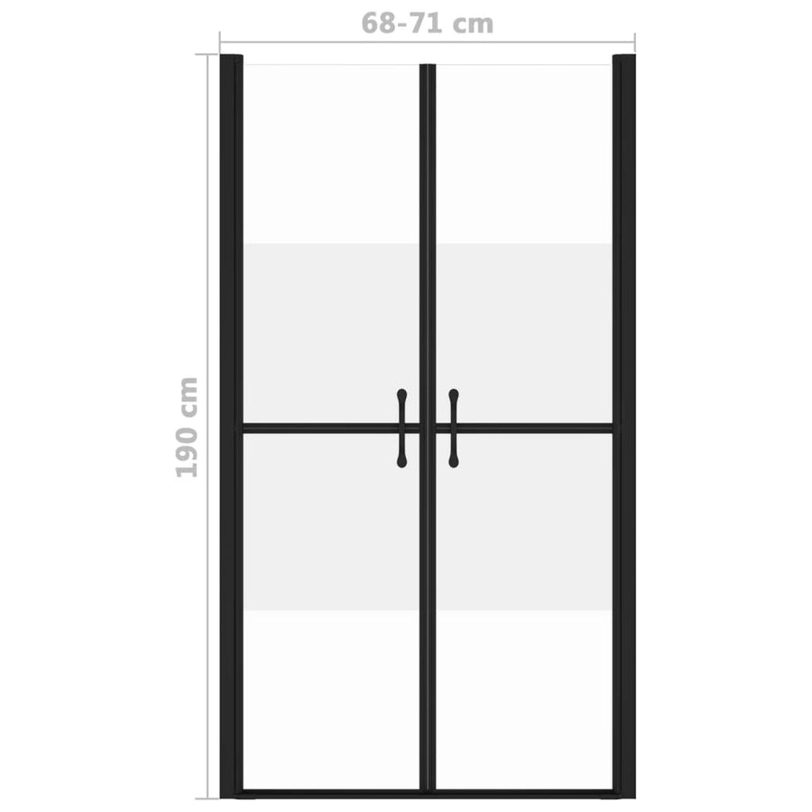 Douchedeur (68-71)x190 cm ESG halfmat 71 x 190 cm Zwart Halfmat