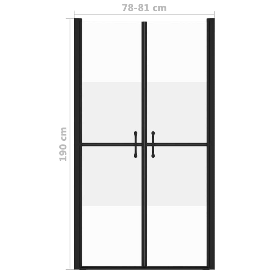 Douchedeur (78-81)x190 cm ESG halfmat 81 x 190 cm Zwart Halfmat