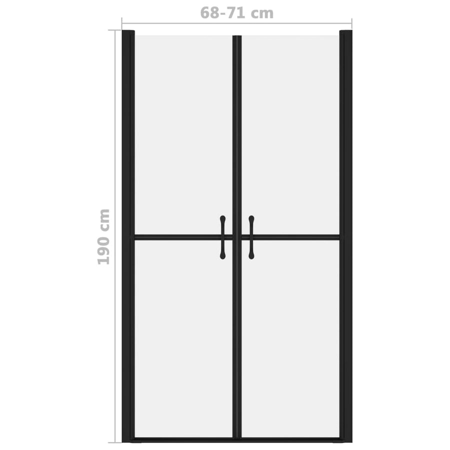 Douchedeur (68-71)x190 cm ESG mat 71 x 190 cm Zwart Mat