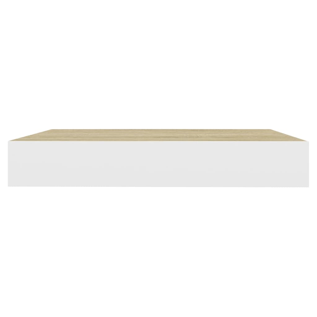 Wandschap Zwevend 23X23,5X3,8 Cm Mdf Kleurig En Eiken En Wit 1 23 x 23.5 x 3.8 cm