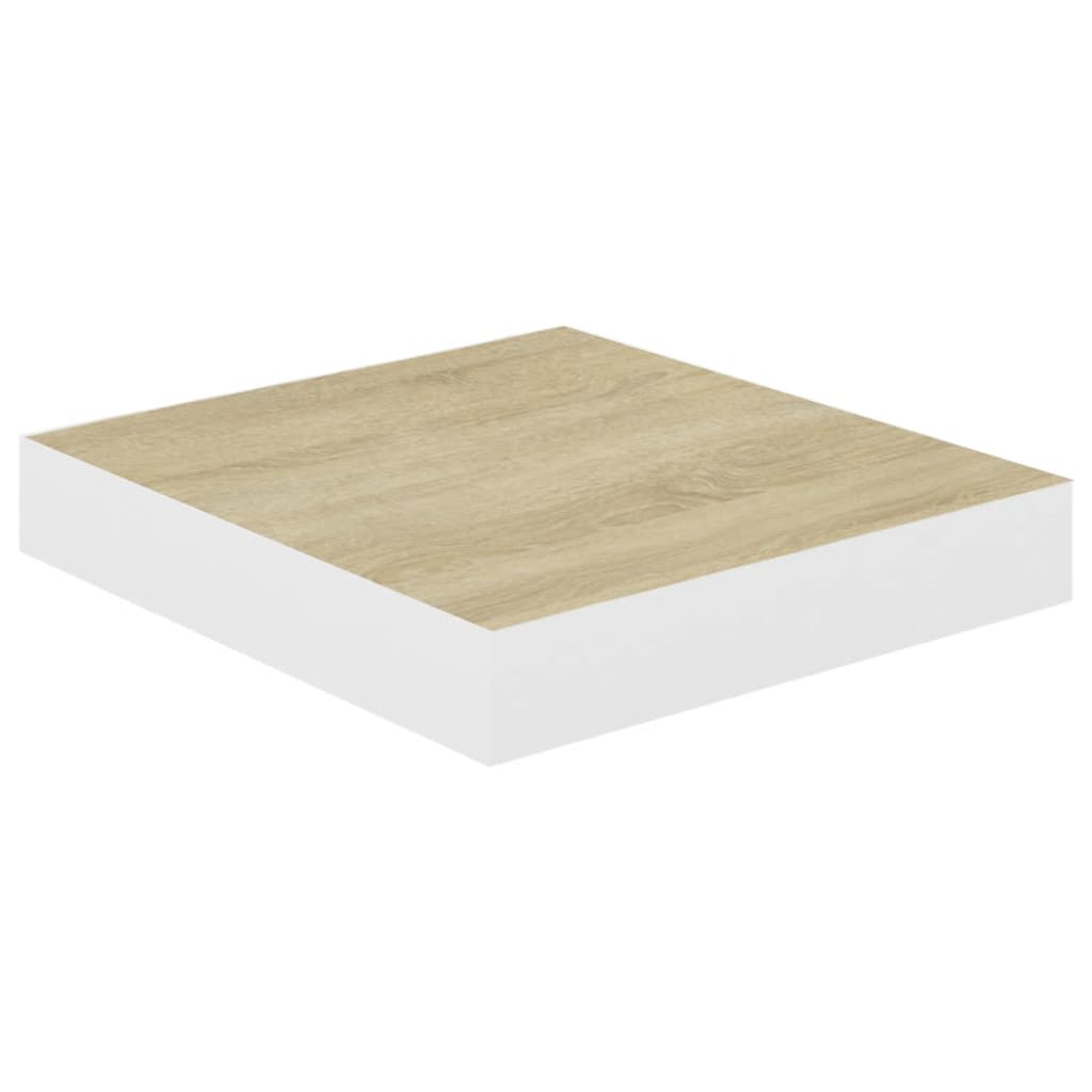 Wandschappen Zwevend 3X3,5X3,8 Cm Mdf Kleurig Eiken En Wit 2 23 x 23.5 x 3.8 cm