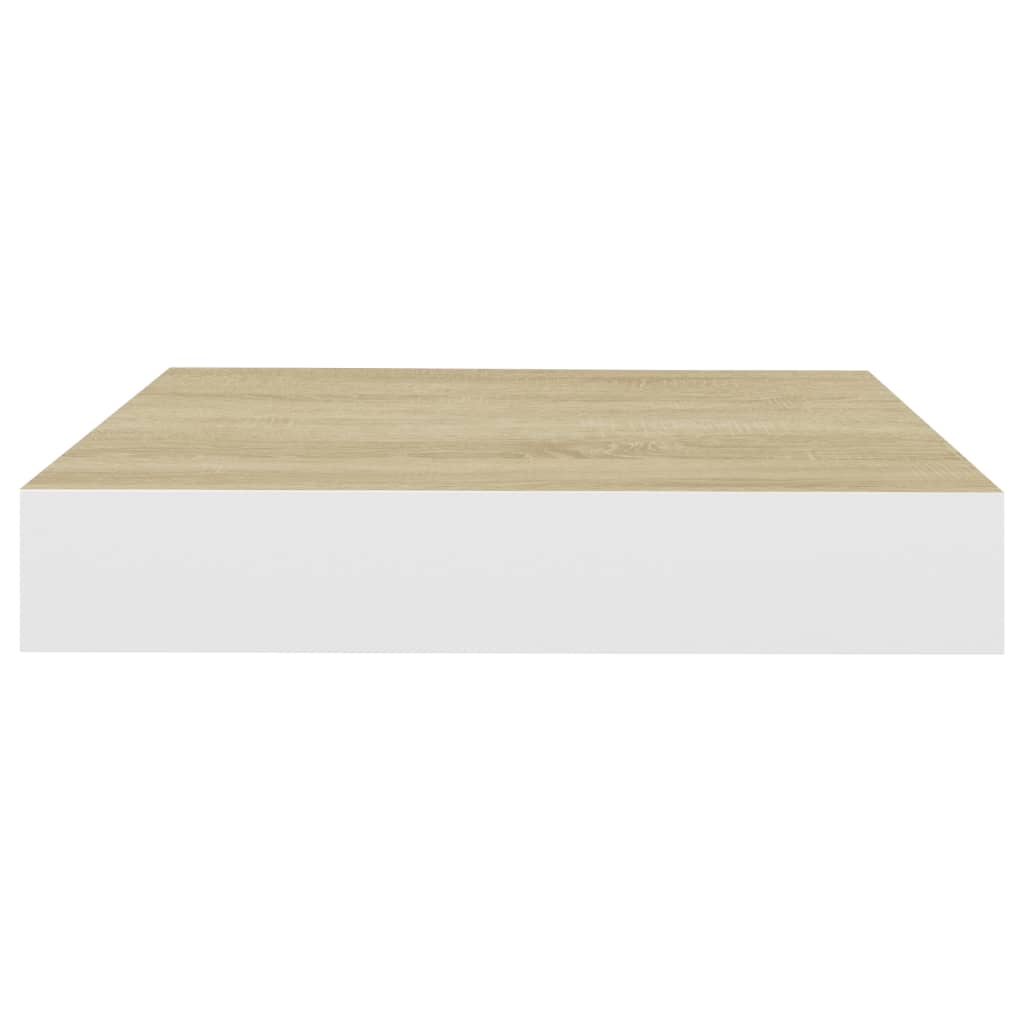 Wandschappen Zwevend 3X3,5X3,8 Cm Mdf Kleurig Eiken En Wit 2 23 x 23.5 x 3.8 cm