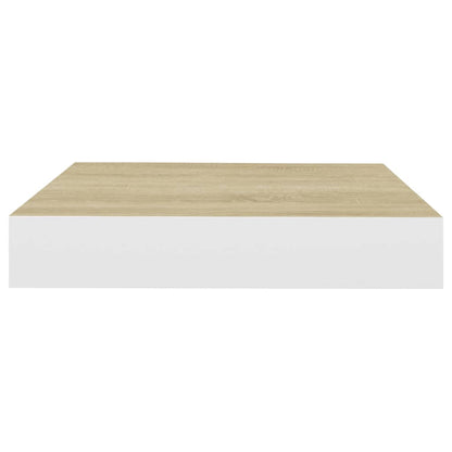 Wandschappen Zwevend 3X3,5X3,8 Cm Mdf Kleurig Eiken En Wit 2 23 x 23.5 x 3.8 cm