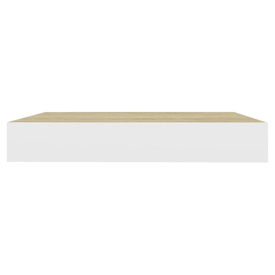 Wandschappen Zwevend 3X3,5X3,8 Cm Mdf Kleurig Eiken En Wit 2 23 x 23.5 x 3.8 cm