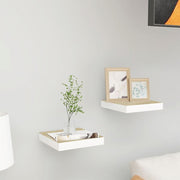 Wall shelves floating 2 pcs 23x23.5x3.8 cm MDF oak-colored white
