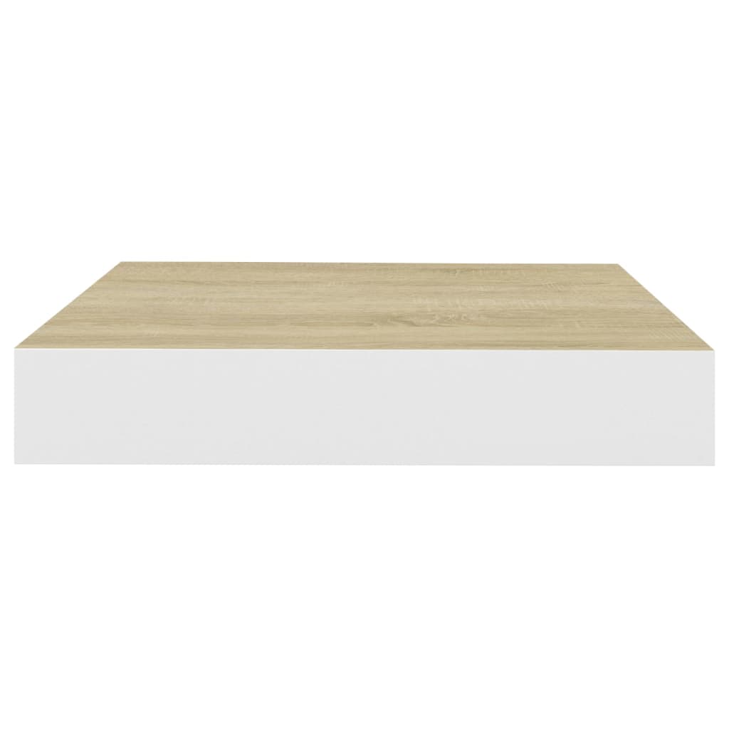 Wandschappen Zwevend 23X23,5X3,8 Cm Mdf Kleurig Eiken En Wit 4 23 x 23.5 x 3.8 cm