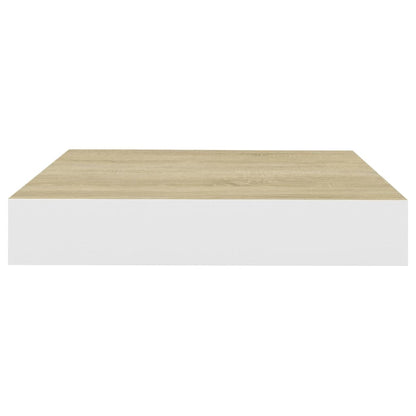 Wandschappen Zwevend 23X23,5X3,8 Cm Mdf Kleurig Eiken En Wit 4 23 x 23.5 x 3.8 cm