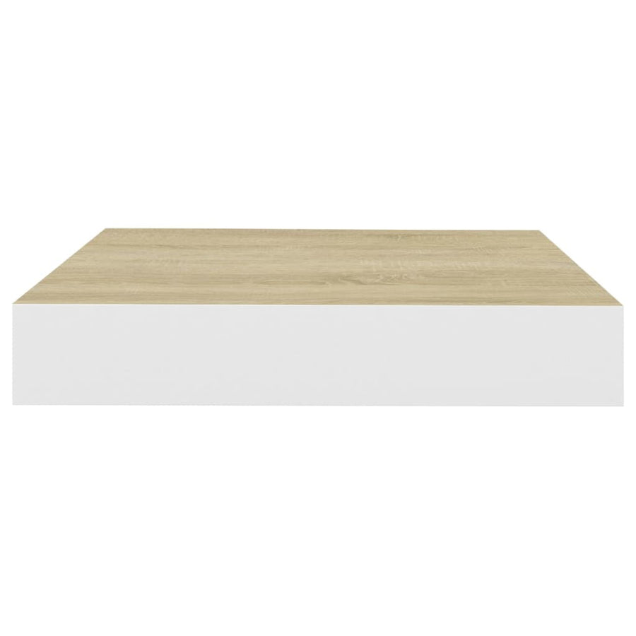 Wandschappen Zwevend 23X23,5X3,8 Cm Mdf Kleurig Eiken En Wit 4 23 x 23.5 x 3.8 cm