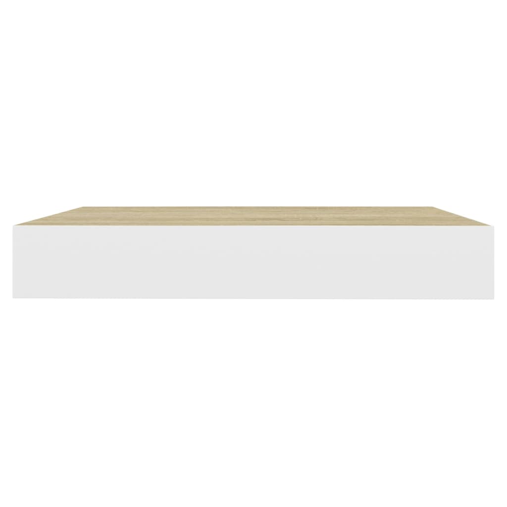 Wandschappen Zwevend 23X23,5X3,8 Cm Mdf Kleurig Eiken En Wit 4 23 x 23.5 x 3.8 cm