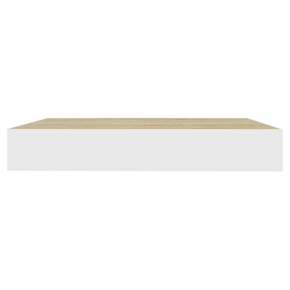 Wandschappen Zwevend 23X23,5X3,8 Cm Mdf Kleurig Eiken En Wit 4 23 x 23.5 x 3.8 cm