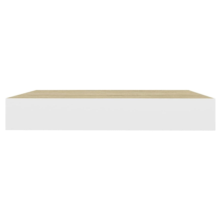 Wandschappen Zwevend 23X23,5X3,8 Cm Mdf Kleurig Eiken En Wit 4 23 x 23.5 x 3.8 cm
