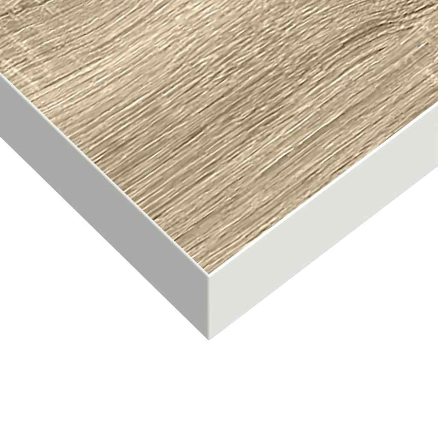 Wandschap zwevend 40x23x3,8 cm MDF eikenkleurig en wit