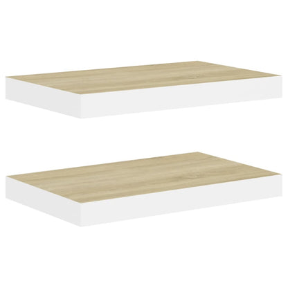 Wandschappen Zwevend 40X3X3,8 Cm Mdf Kleurig En Eiken En Wit 2 40 x 23 x 3.8 cm