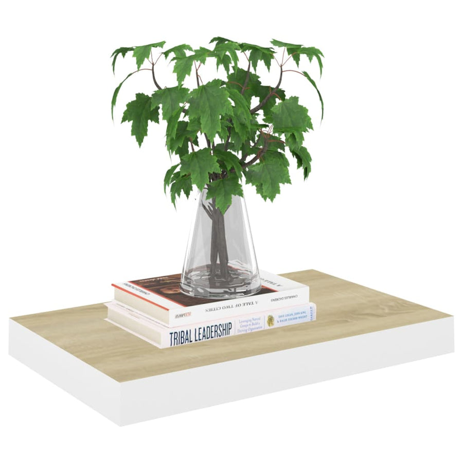 Wandschappen Zwevend 40X3X3,8 Cm Mdf Kleurig En Eiken En Wit 2 40 x 23 x 3.8 cm