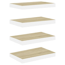 Wandschappen Zwevend 0X23X3,8 Cm Mdf Kleurig En Eiken En Wit 4 40 x 23 x 3.8 cm