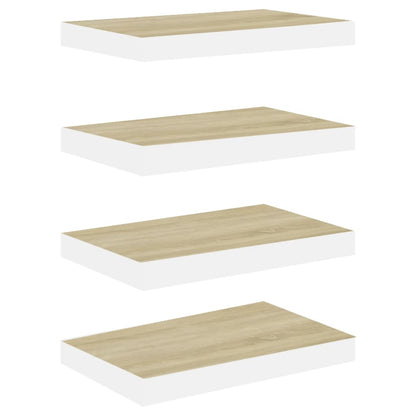 Wandschappen Zwevend 0X23X3,8 Cm Mdf Kleurig En Eiken En Wit 4 40 x 23 x 3.8 cm