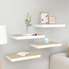 Wandschappen Zwevend 0X23X3,8 Cm Mdf Kleurig En Eiken En Wit 4 40 x 23 x 3.8 cm