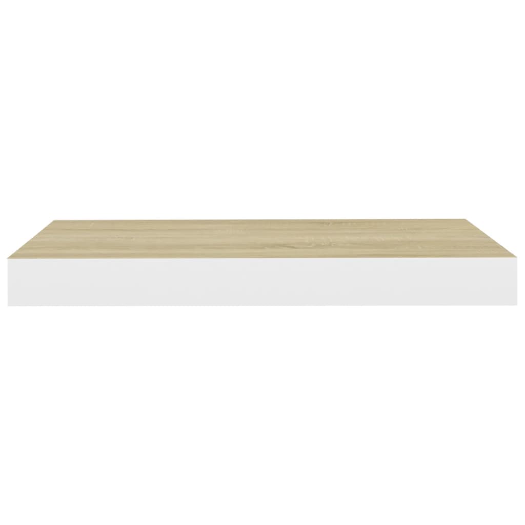 Wandschap Zwevend 50X23X3,8 Cm Mdf Kleurig En Eiken En Wit 1 50 x 23 x 3.8 cm