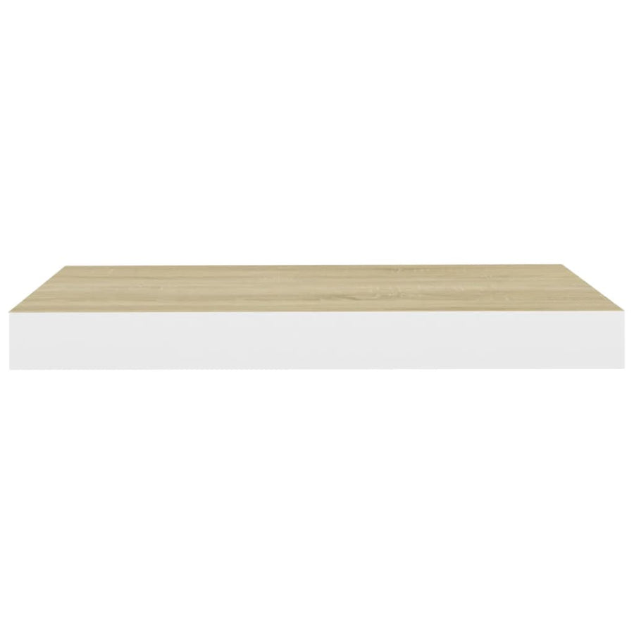 Wandschap Zwevend 50X23X3,8 Cm Mdf Kleurig En Eiken En Wit 1 50 x 23 x 3.8 cm