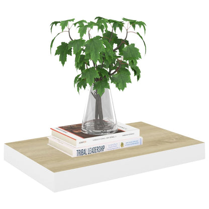 Wandschappen Zwevend 50X3X3,8 Cm Mdf Kleurig En Eiken En Wit 2 50 x 23 x 3.8 cm