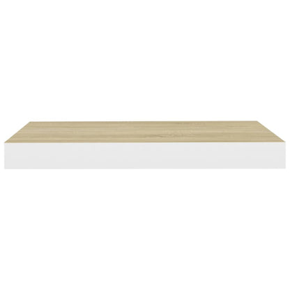 Wandschappen Zwevend 50X3X3,8 Cm Mdf Kleurig En Eiken En Wit 2 50 x 23 x 3.8 cm