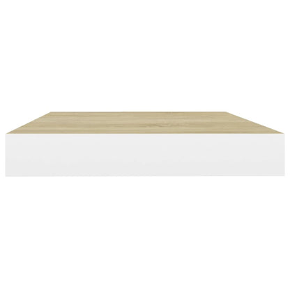 Wandschappen Zwevend 50X3X3,8 Cm Mdf Kleurig En Eiken En Wit 2 50 x 23 x 3.8 cm